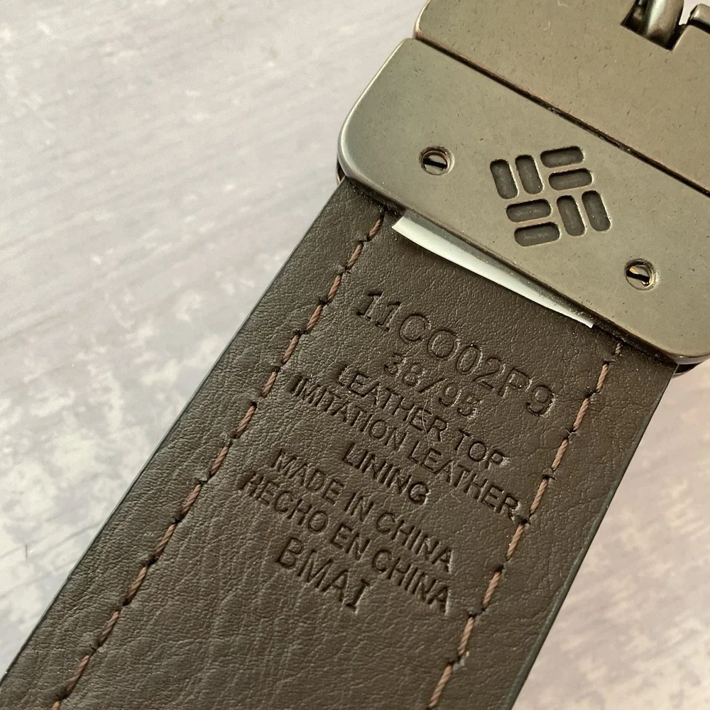 Columbia Belt Mens 38 / 99‎ Tan Brown Leather Casual